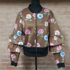 Jealous Tomato | NWT Fancy Floral Bomber